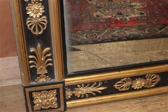 A Regency style Empire wall mirror, W.95cm H.157cm